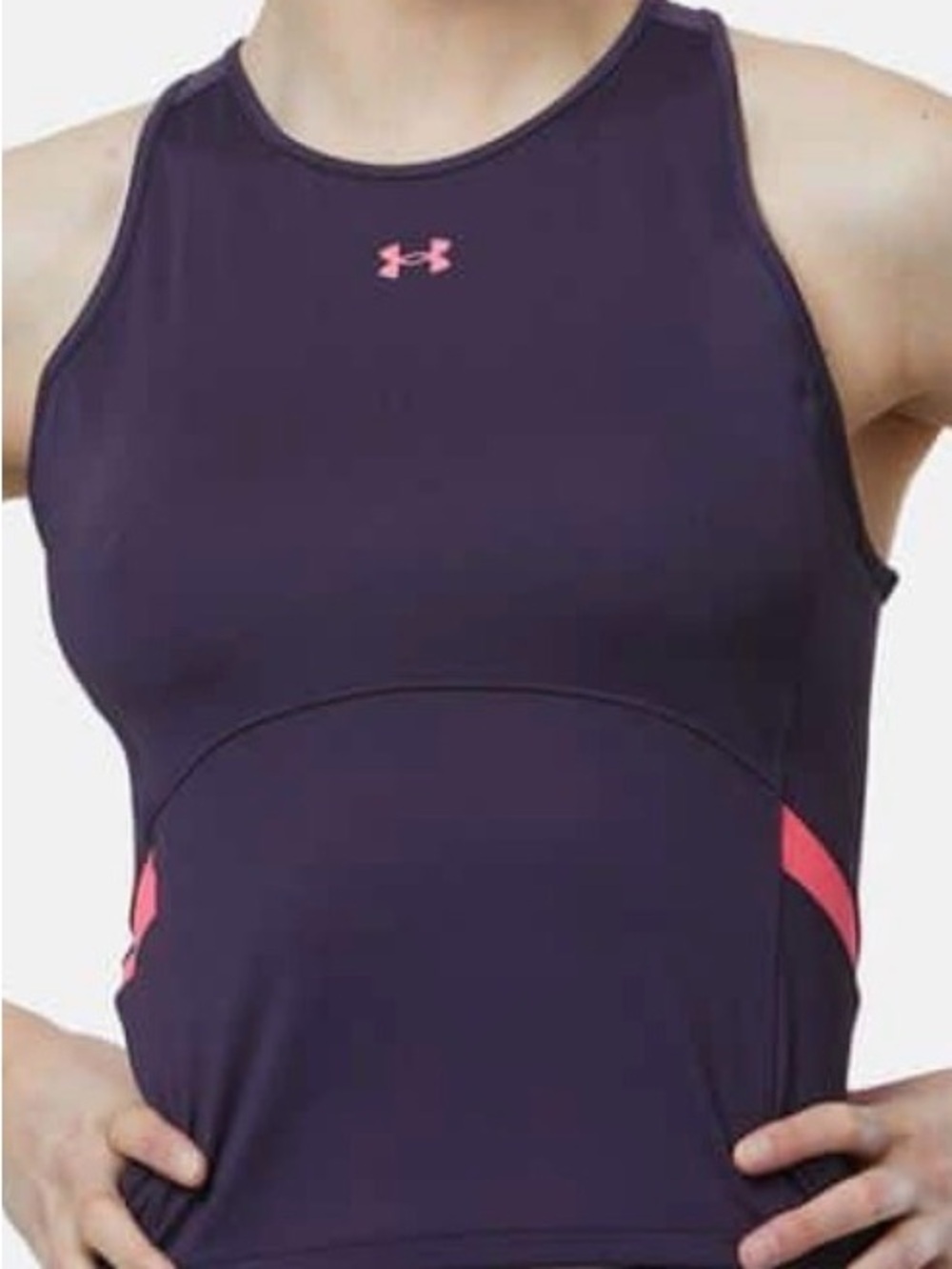 Under Armour Purple Athletic High-Neck Tank with Pink Accents